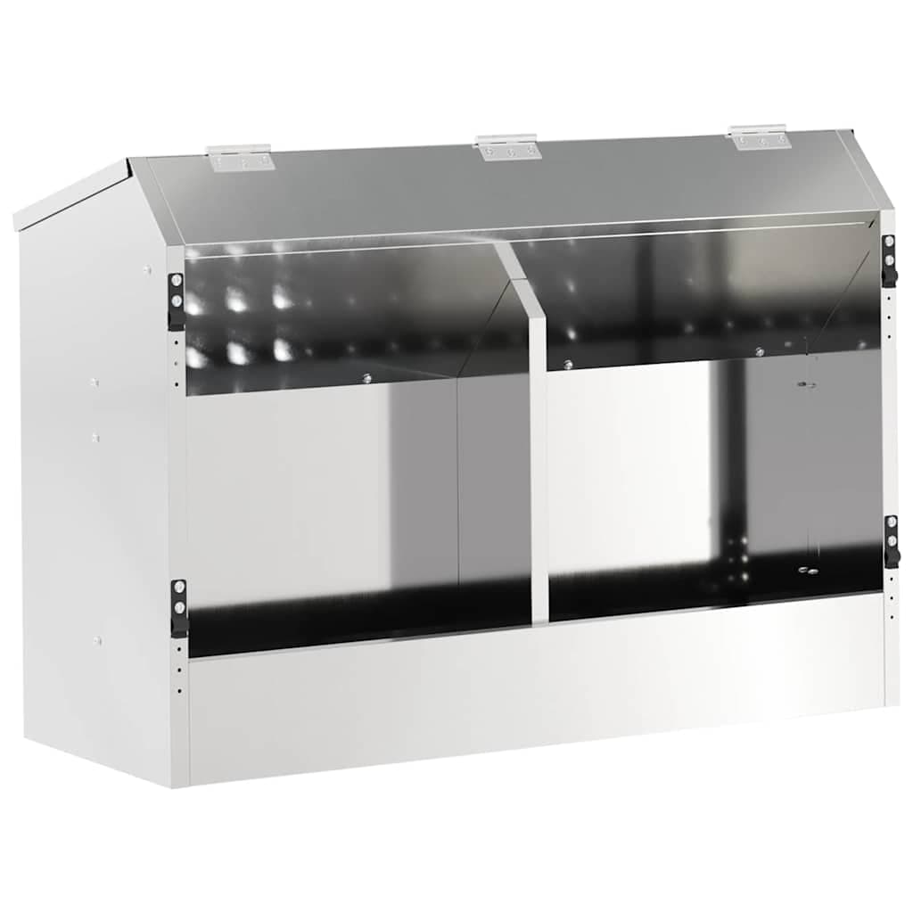 vidaXL Comedouro para Coelhos Prateado 64.5 x 25.5 x 45.5 cm