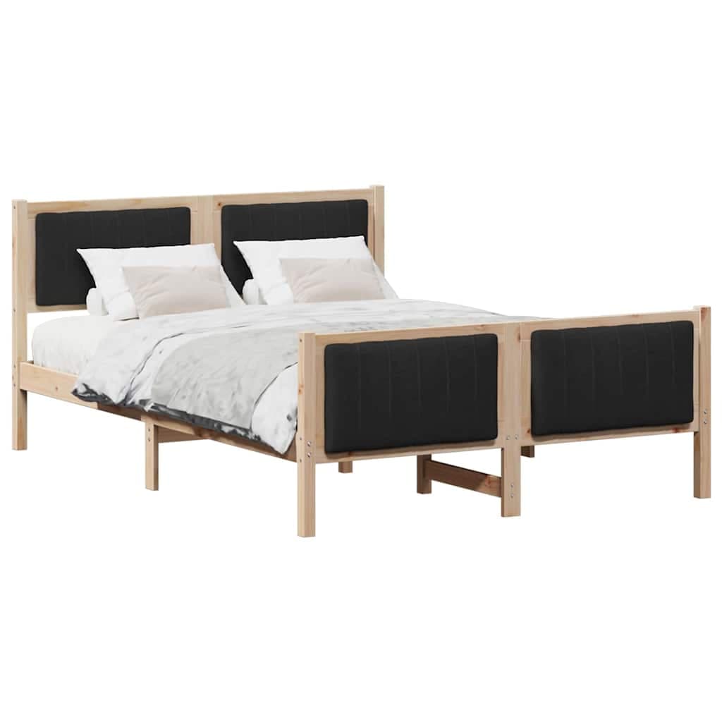 vidaXL Estrutura da cama com cabeceira Castanho e preto 140 x 200 cm