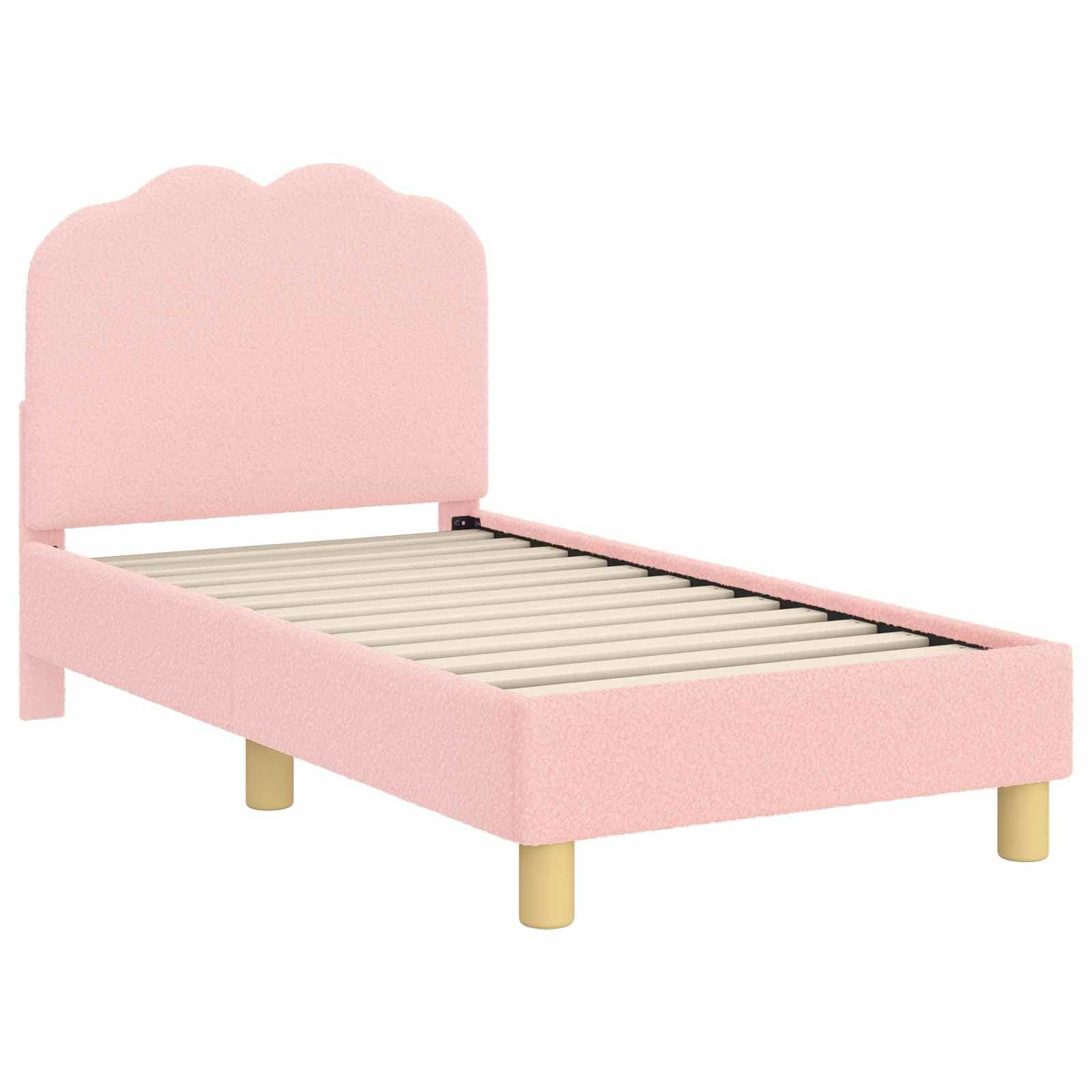 vidaXL Estrutura de Cama para Criança com Cabeceira Rosa 70 x 140 cm