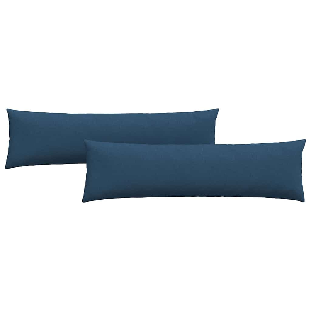 vidaXL Travesseiros de Sofá 2 pcs Azul 145 x 40 cm tecido