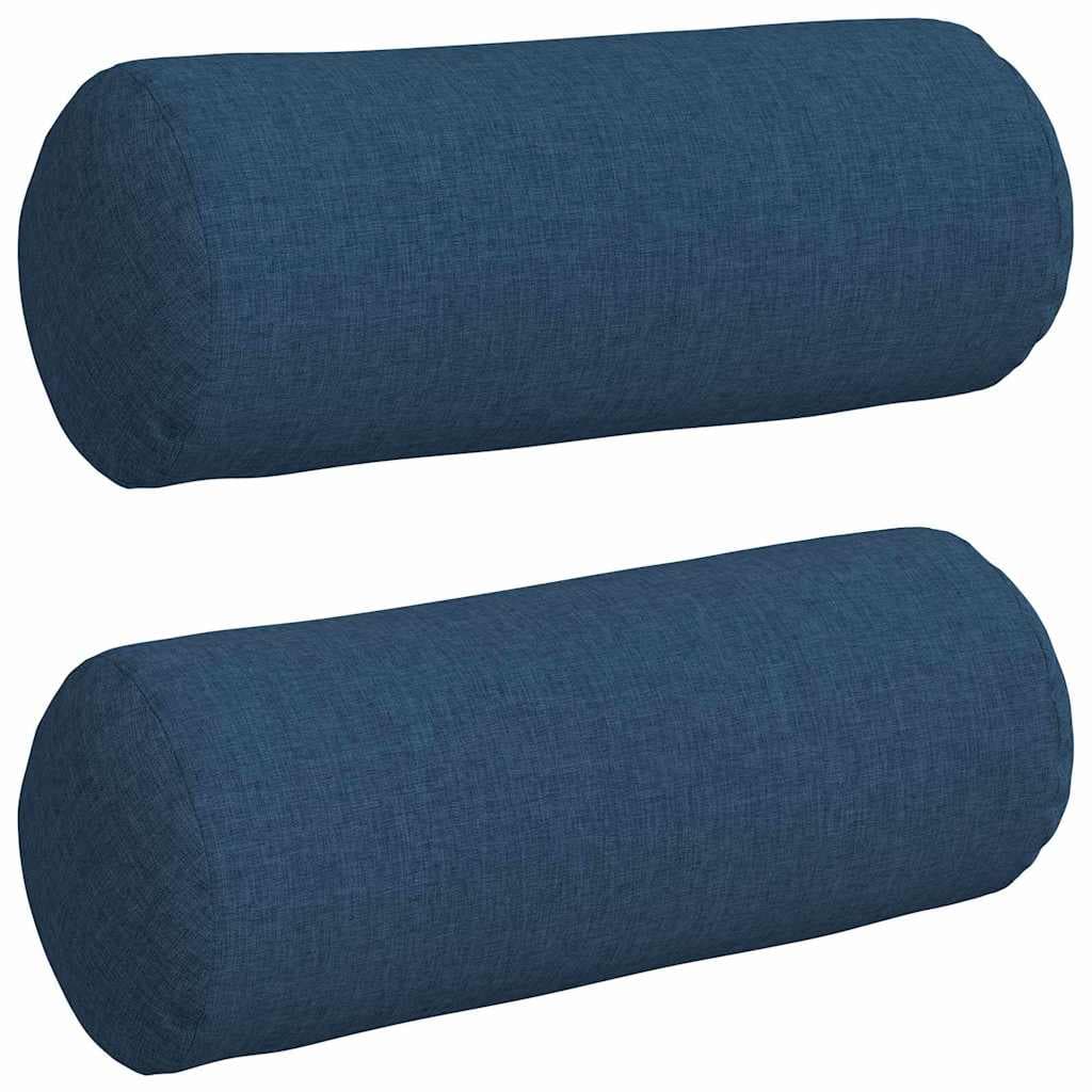 vidaXL Almofadas de Apoio 2 pcs Azul Ø 15 x 40 cm tecido