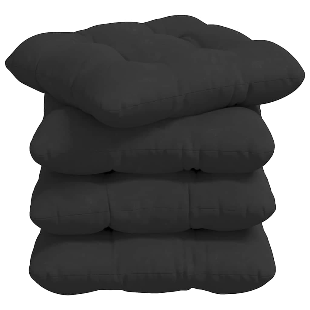 vidaXL Almofadas de Assento 4 pcs Preto 45 x 45 cm