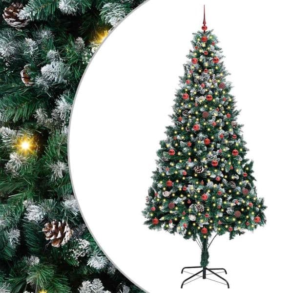 vidaXL Árvore de Natal Artificial Verde 240 cm Pvc, Aço e Plástico - 3638290131