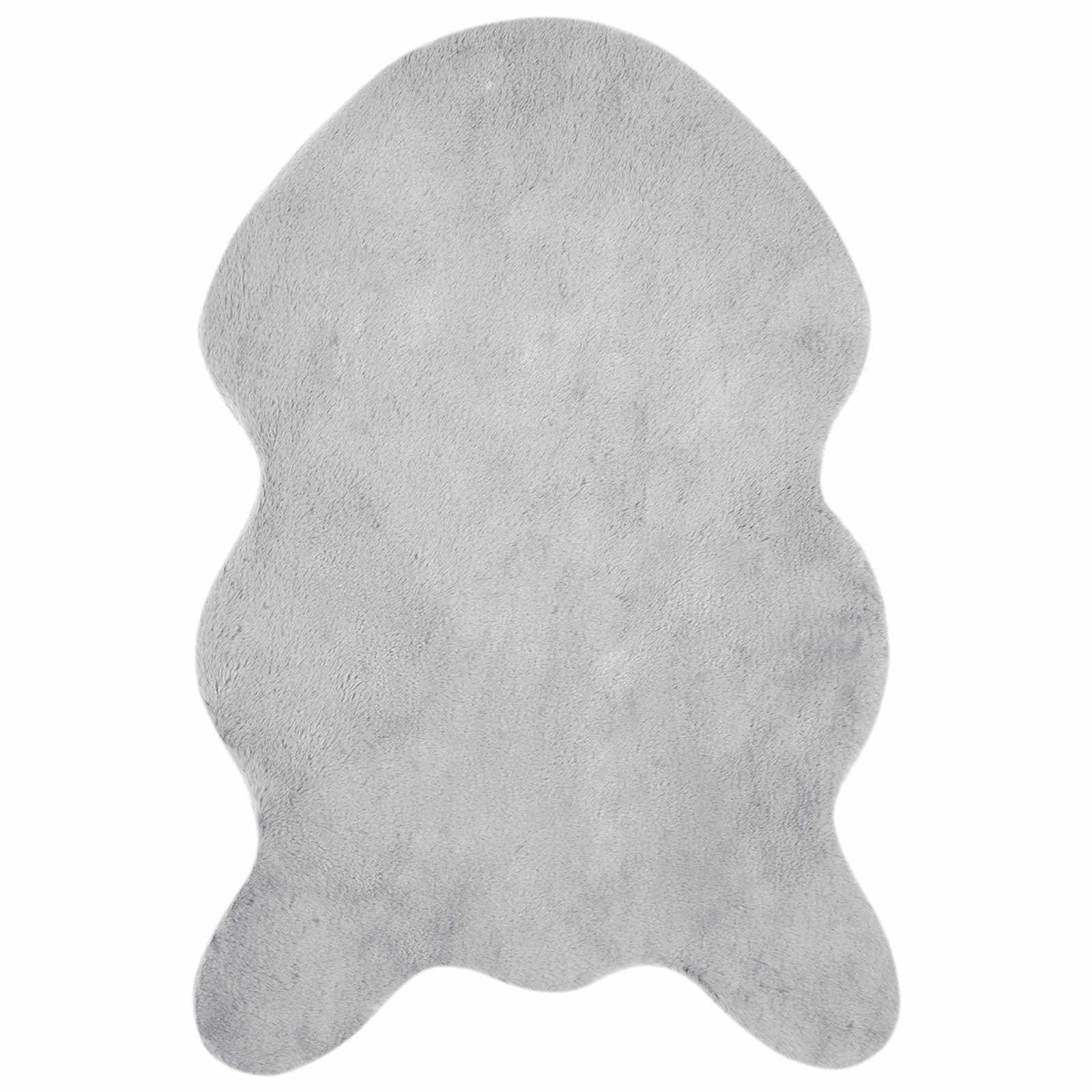 Tapete vidaXL de Pelúcia de Coelho Falso Antiderrapante Olite Cinzeto - 508681644
