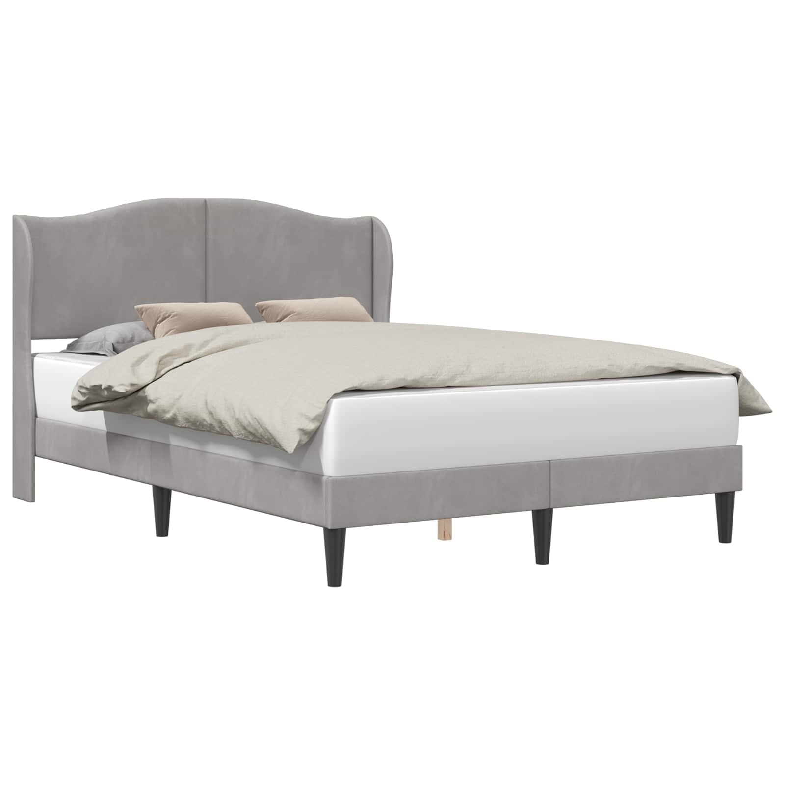 vidaXL Estrutura da Cama Cinzento-claro 120 x 190 cm Veludo