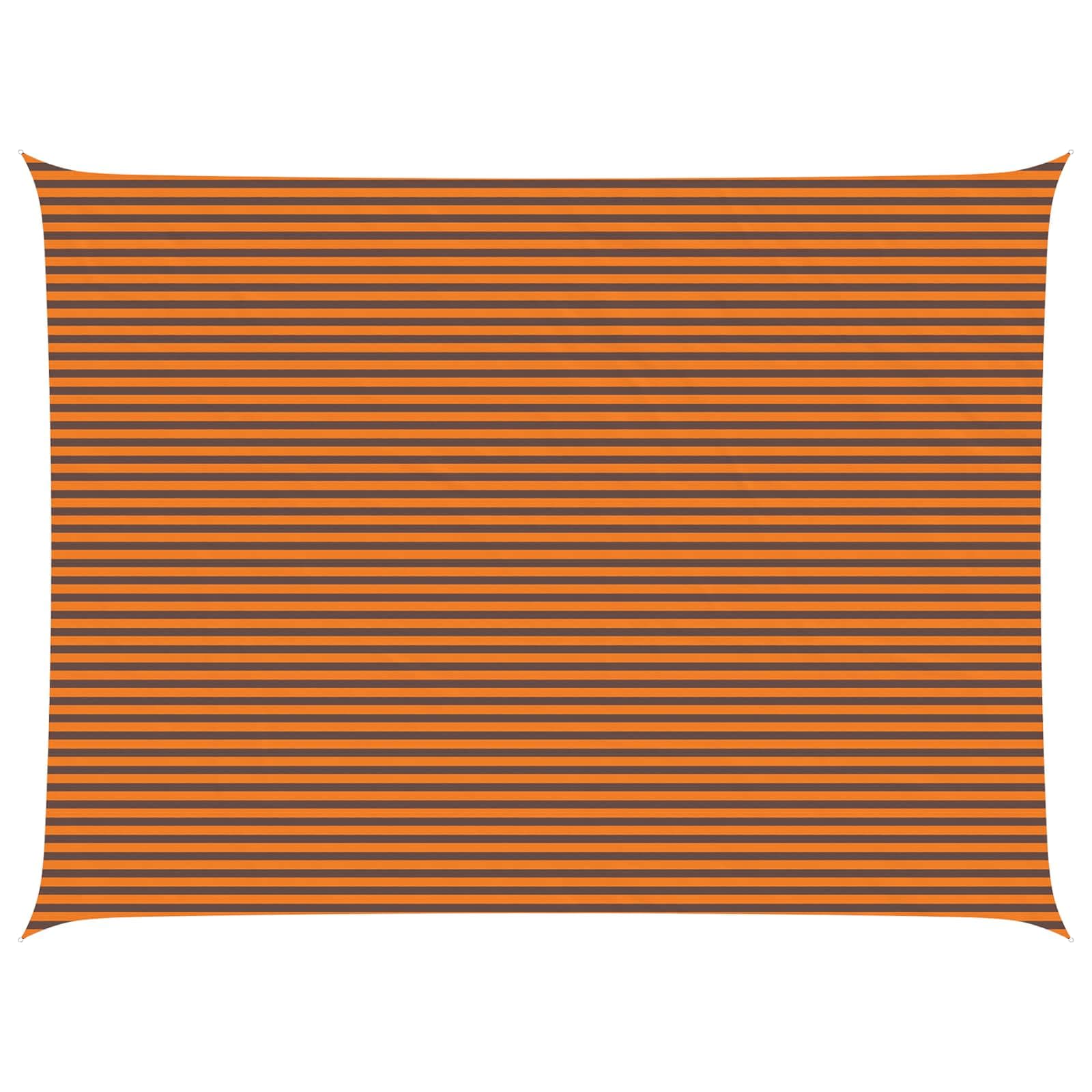 vidaXL Vela de sombra solar Laranja e Marrom 8 x 6 m