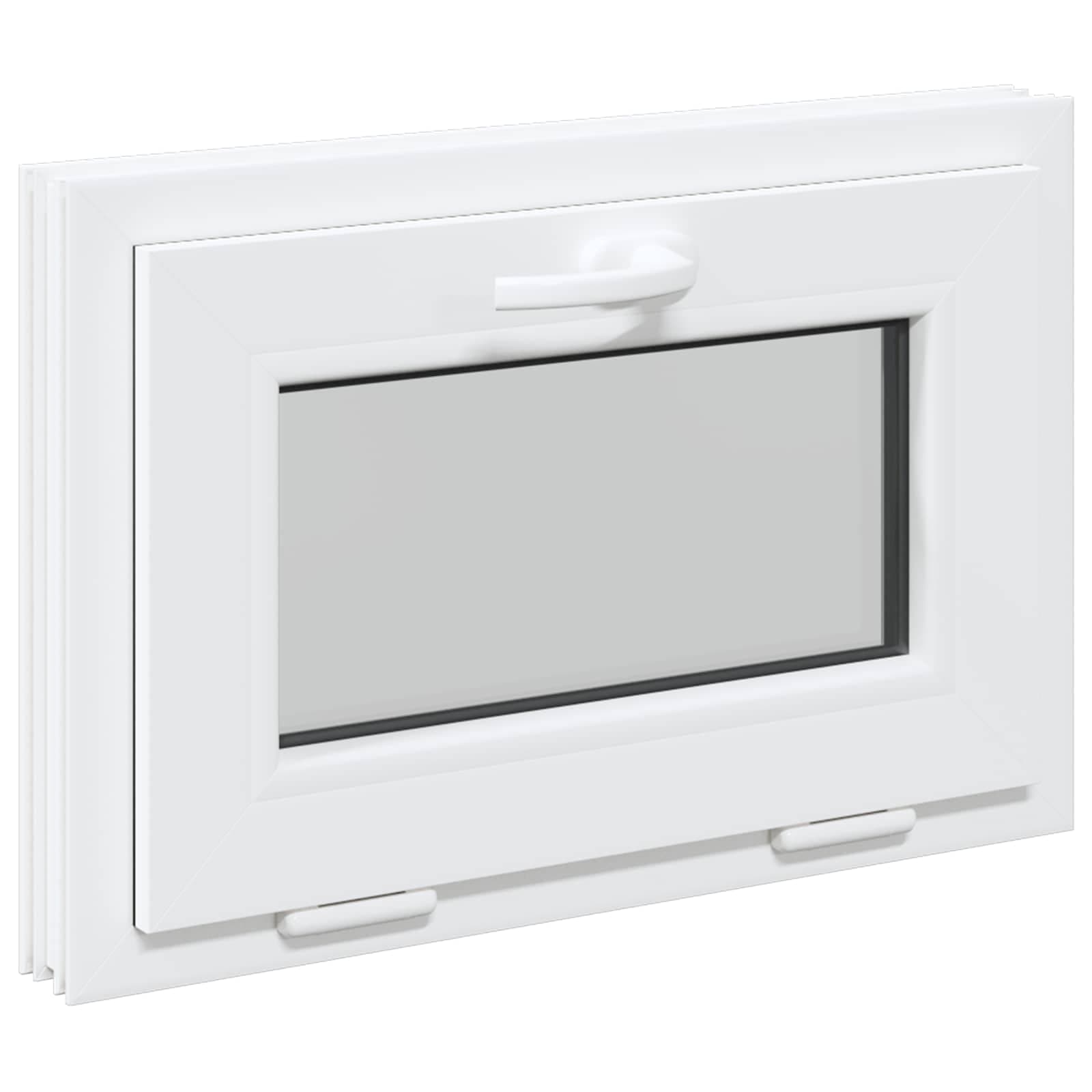 vidaXL Janela de porão RISOR 60 x 40 cm PVC e Vidro Branco