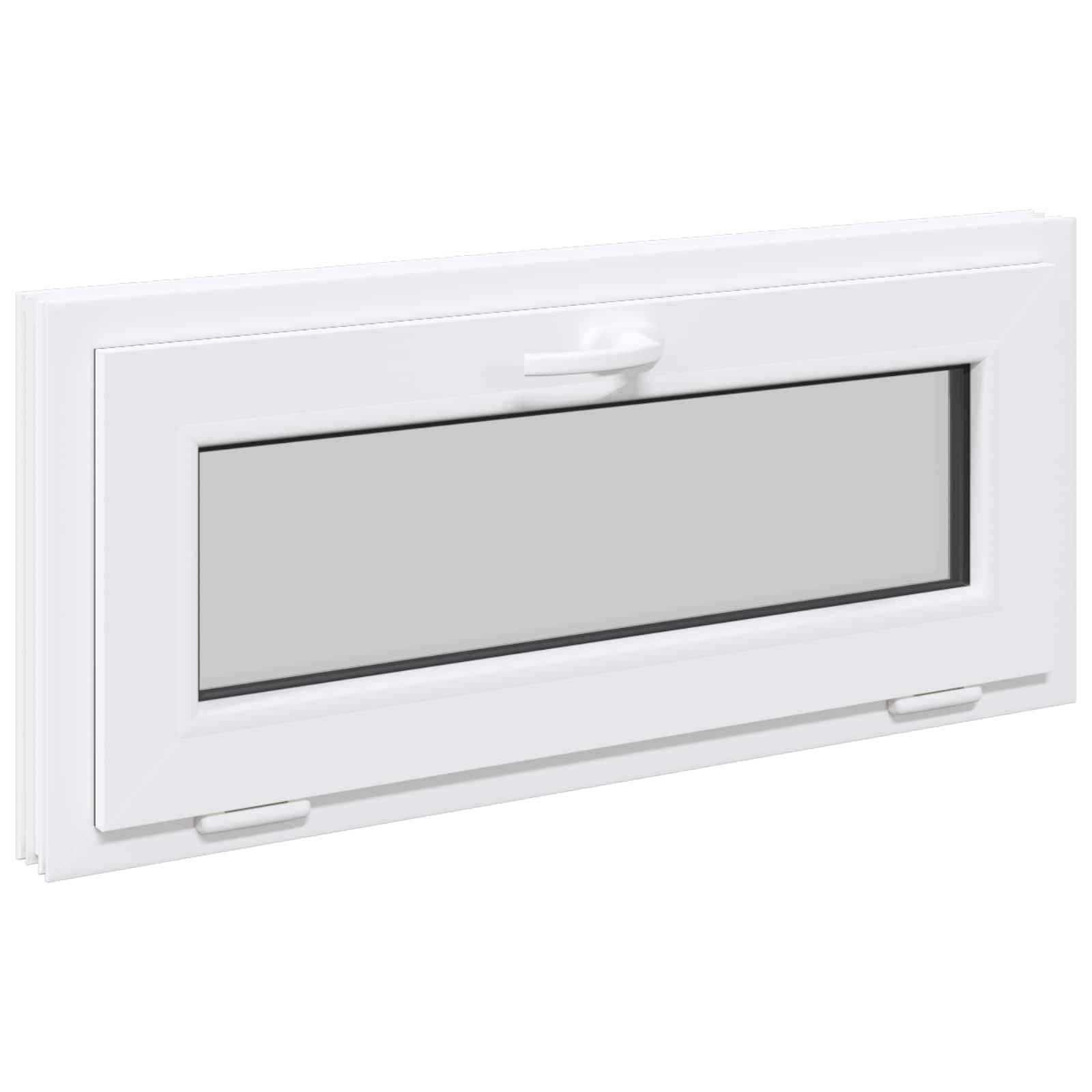 vidaXL Janela de porão RISOR 90 x 40 cm PVC e Vidro Branco