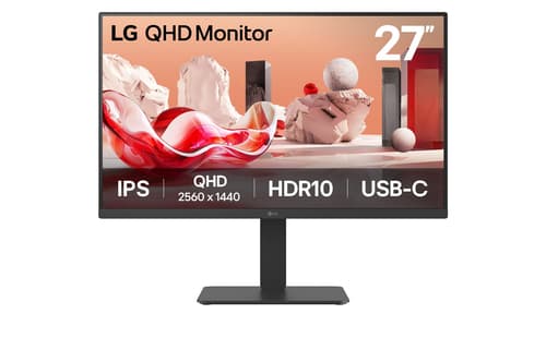Monitor LG 27BA65QB-B 27" 2560x1440 100Hz IPS HDR10 USB-C com Altifalantes, Pivot e Altura Ajustável