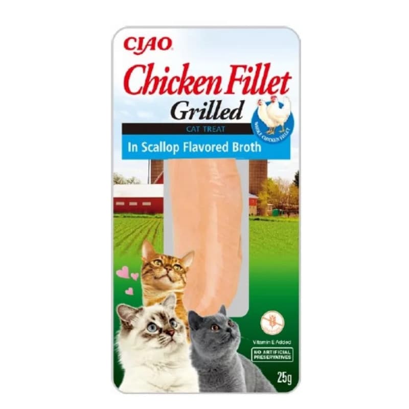 Churu Cat Filetes de Pollo a la Parrilla en caldo de Vieira