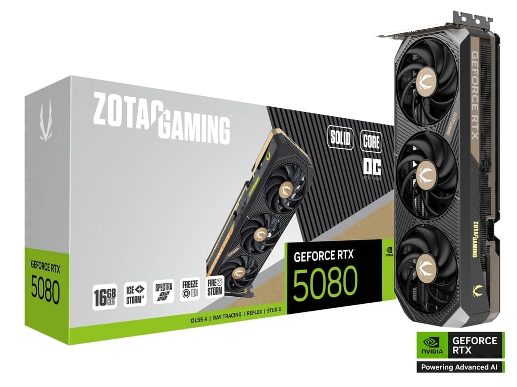 ZOTAC GeForce® RTX 5080 Solid Core OC 16GB GDDR7 DLSS4