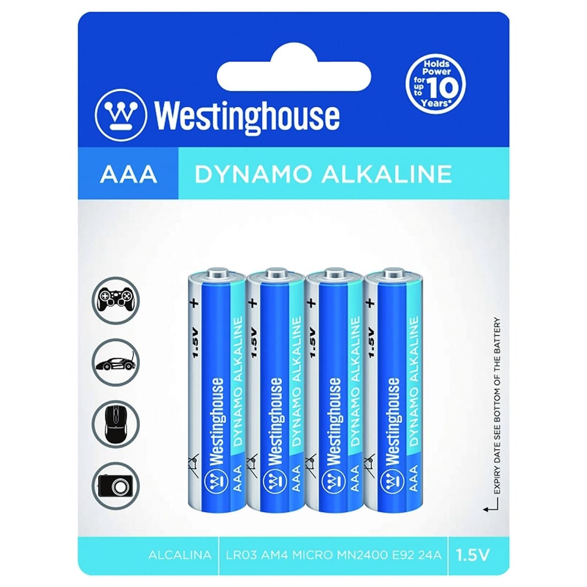 PILHA WESTINGHOUSE ALCALINA 1.5V AAA LR03 (4 PCS)