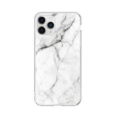Capa Silicone Marble iPhone 13 Pro Branco