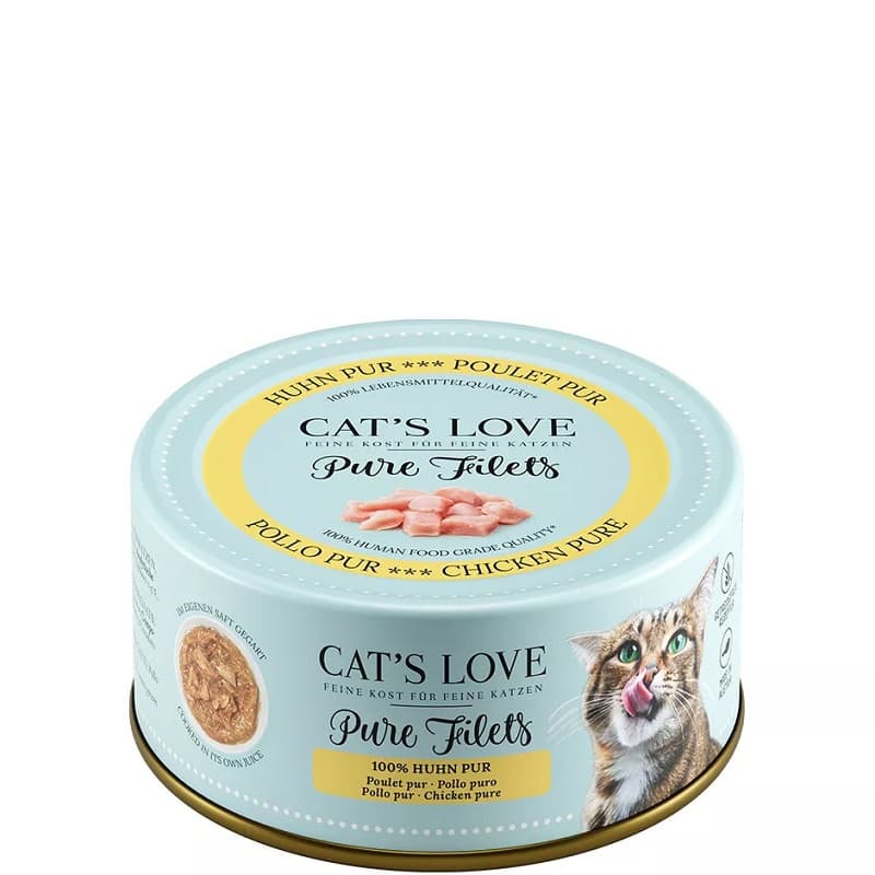 Cat´s Love Lata para Gatos Adultos con Filetes de Puro 100 Gr