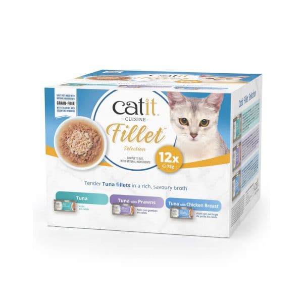 Ração Húmida Catit Cuisine Fillet Selection Atum Multipack 12 x 75g