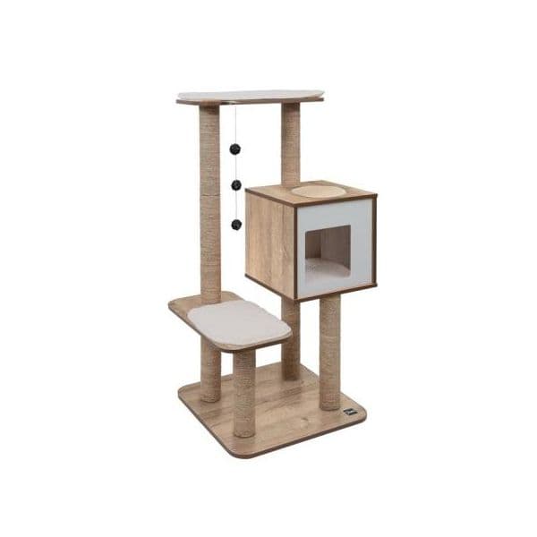 Catit Móvel Arranhador Vesper High Base Carvalho 56x56x121,5cm