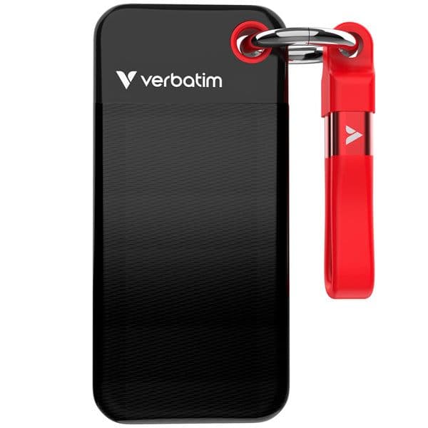 Disco Externo SSD Verbatim 1TB Pocket SSD USB 3.2 Gen 2 Black/Red