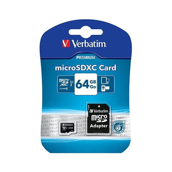 Verbatim 64GB Micro SDXC Class 10 + Adaptador - 44084