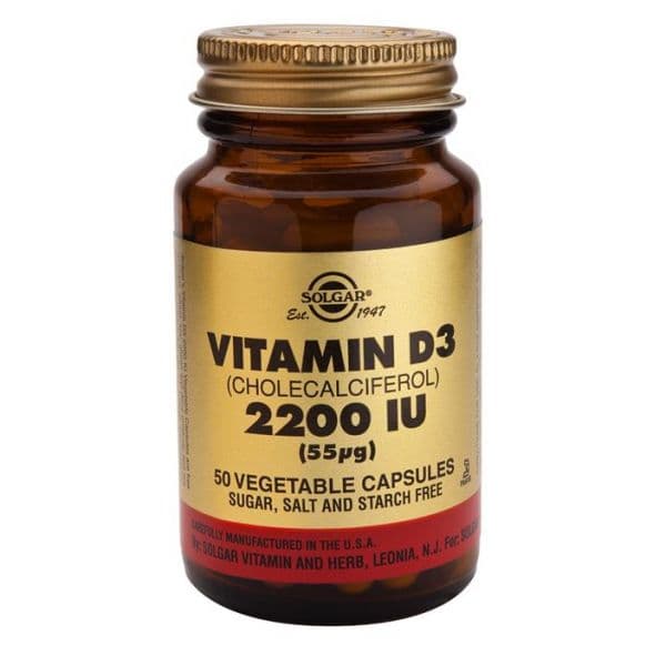 Solgar Vitamin D3 2200Ui 55Mcg 50 Cápsulas Vegetais
