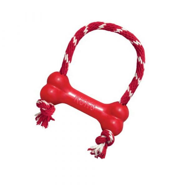 Kong Brinquedo Cão Osso Goodie Bone com Corda M Red
