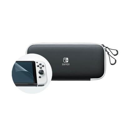 Bolsa Preto/Branco + Protetor de Ecrã Nintendo Switch OLED