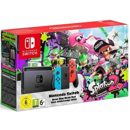 Consola Nintendo Switch 32 GB + Joy-Con Azul Néon & Vermelho Néon (Esquerdo+Direito) + Splatoon 2