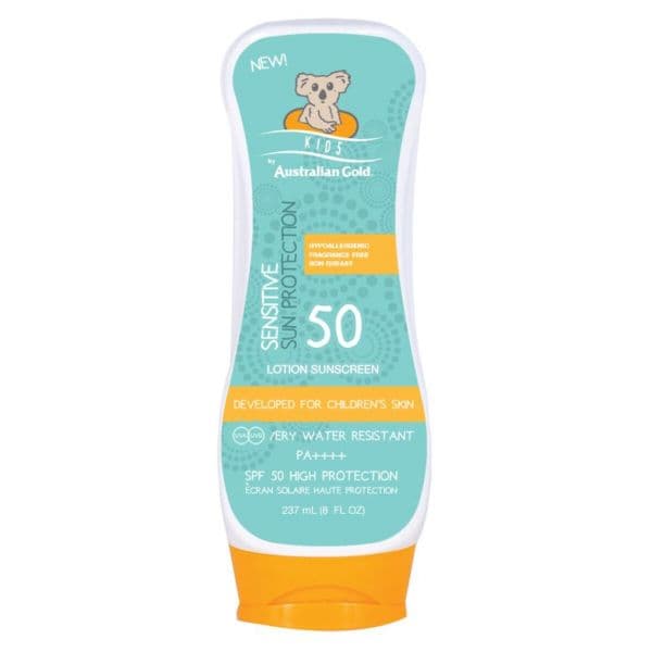 Protetor Solar Australian Gold Sensitive Kids Lotion SPF50 237ml