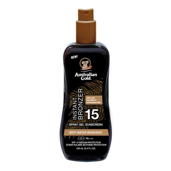 Protetor Solar Australian Gold Gel Bronzeador Spray SPF15 100ml