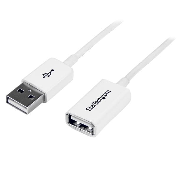 StarTech.com USBEXTPAA1MW cabo USB 1 m USB 2.0 USB A Branco
