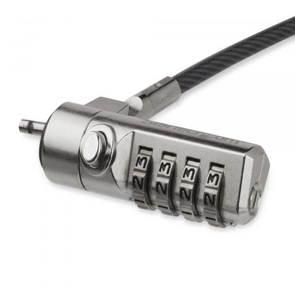 Startech.com LTLOCK4D Cabo Antirroubo com Bloqueio de Combinação de 4 Dígitos para Computadores, Preto e Prata, 2 Metros