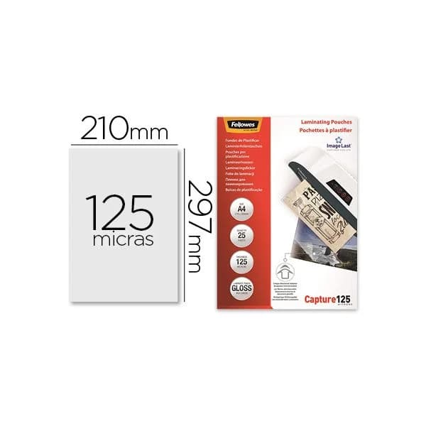 Fellowes Bolsa de Plastificar Brilho Din A4 125 Microns (25 un. - OFF155170CE