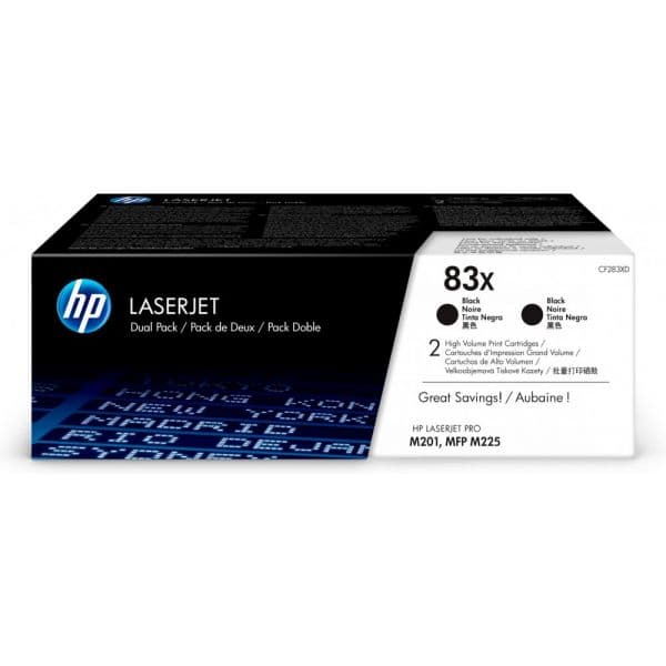 HP 83X Black CF283XD - Pack 2