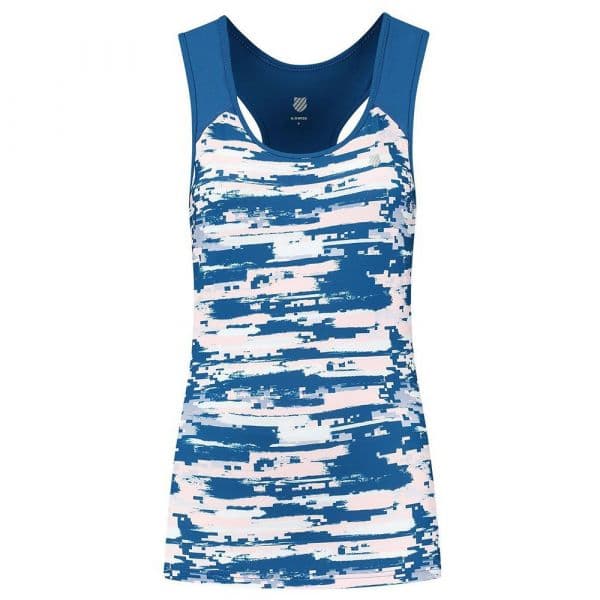 K-swiss Hypercourt Stripe Sleeveless T-shirt Azul XS Mulher