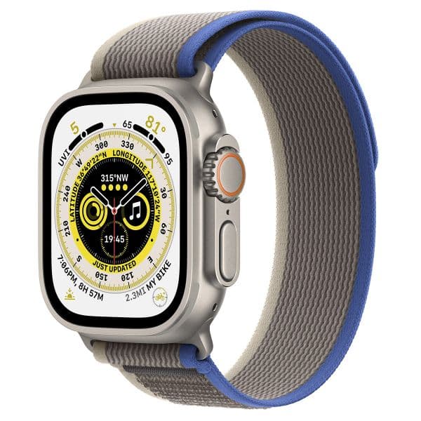 Apple Watch Ultra GPS+Cellular 49mm Titânio c/ Loop Trail Azul/Cinzenta - Small/Medium
