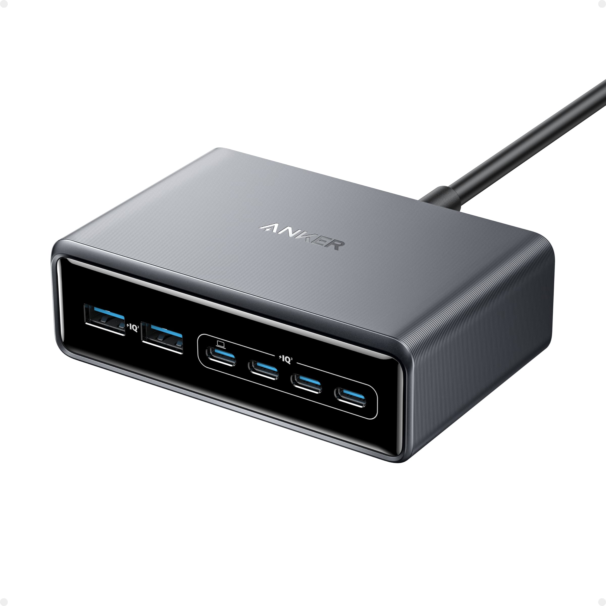 Powerbank Anker Prime Charger Estação de Carga 6 Portas USB-C GaN 200W ANK-268-WCHARGER-200W2A4C-B + A1664H21 10000 mAh Black