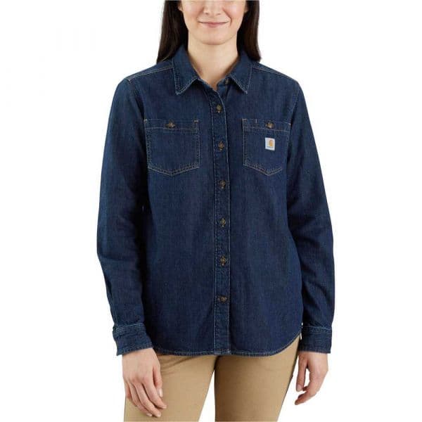 Carhartt Denim Relaxed Fit Long Sleeve Shirt Azul S