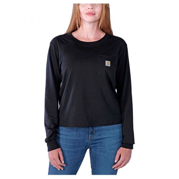 Carhartt Lightweight Pocket Long Sleeve Round Neck T-shirt Preto S