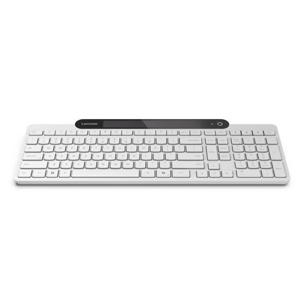 Teclado Lenovo 800 Self-Charging Bluetooth Sem Fios Layout Espanhol Branco Solar