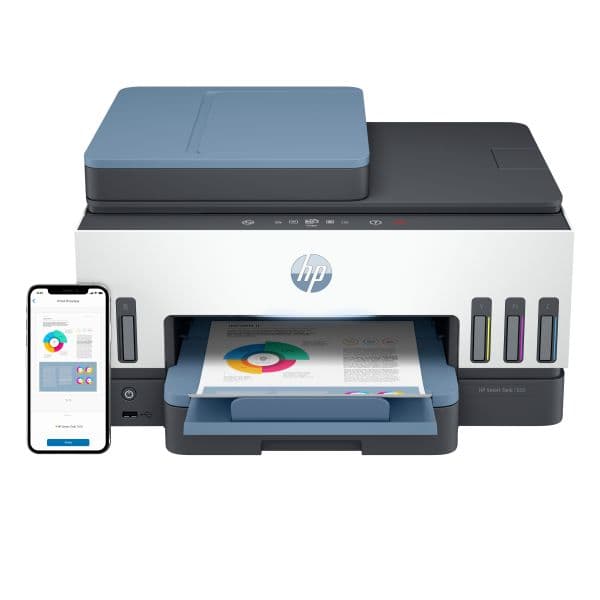 HP Impressora All-in-One Smart Tank 7606 Jato de Tinta A4 Wi-Fi Fax ADF