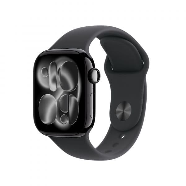 Apple Watch Series 11 GPS 42mm Alumínio Preto Brilhante c/ Bracelete Desportiva Preta S/M
