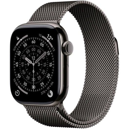 Apple Watch Series 11 GPS + Cellular 42mm Titânio Ardósia c/ Bracelete Loop Milanesa Ardósia