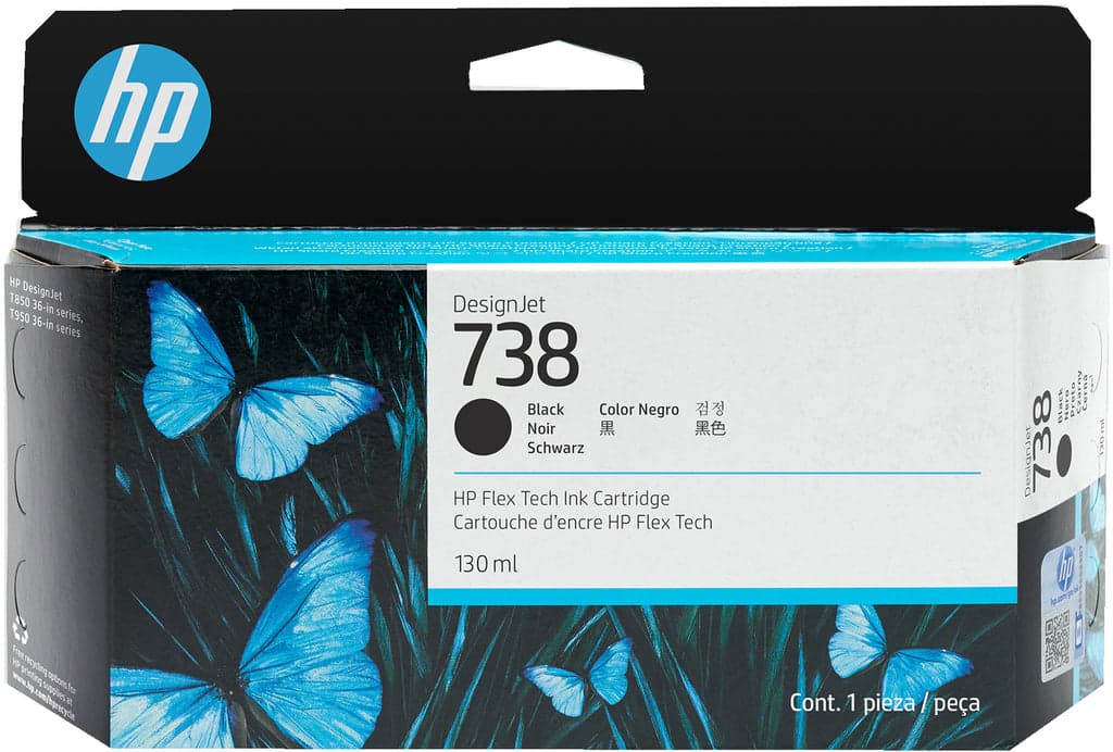 HP Tinteiro DesignJet 738 Preto (130 ml)