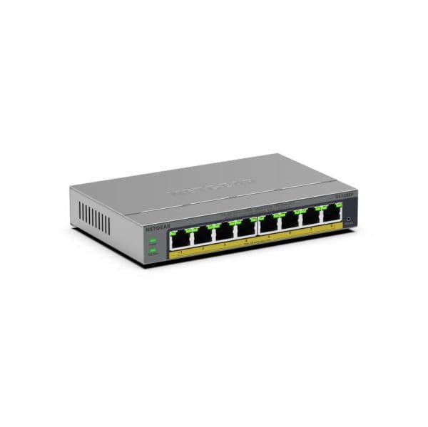 Netgear GS108EP Switch Gerido 8 Portas Gigabit L2/L3 PoE+ 62W VLAN QoS com Chassi Metálico