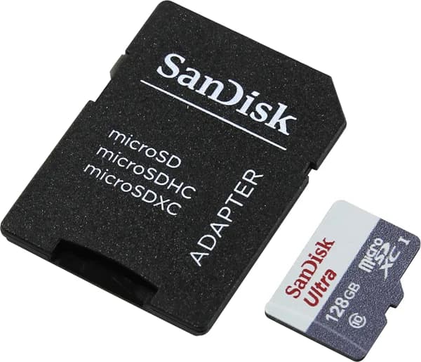 SanDisk 128GB Micro SDXC Ultra Class10 UHS-I + Adaptador SD - SDSQUNS-128G-GN6TA