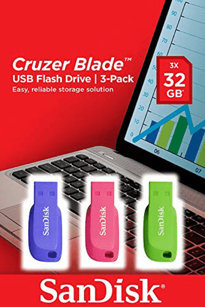 MEMORIA 32GB SANDISK CRUZER BLADE PACK 3 UNIDADES