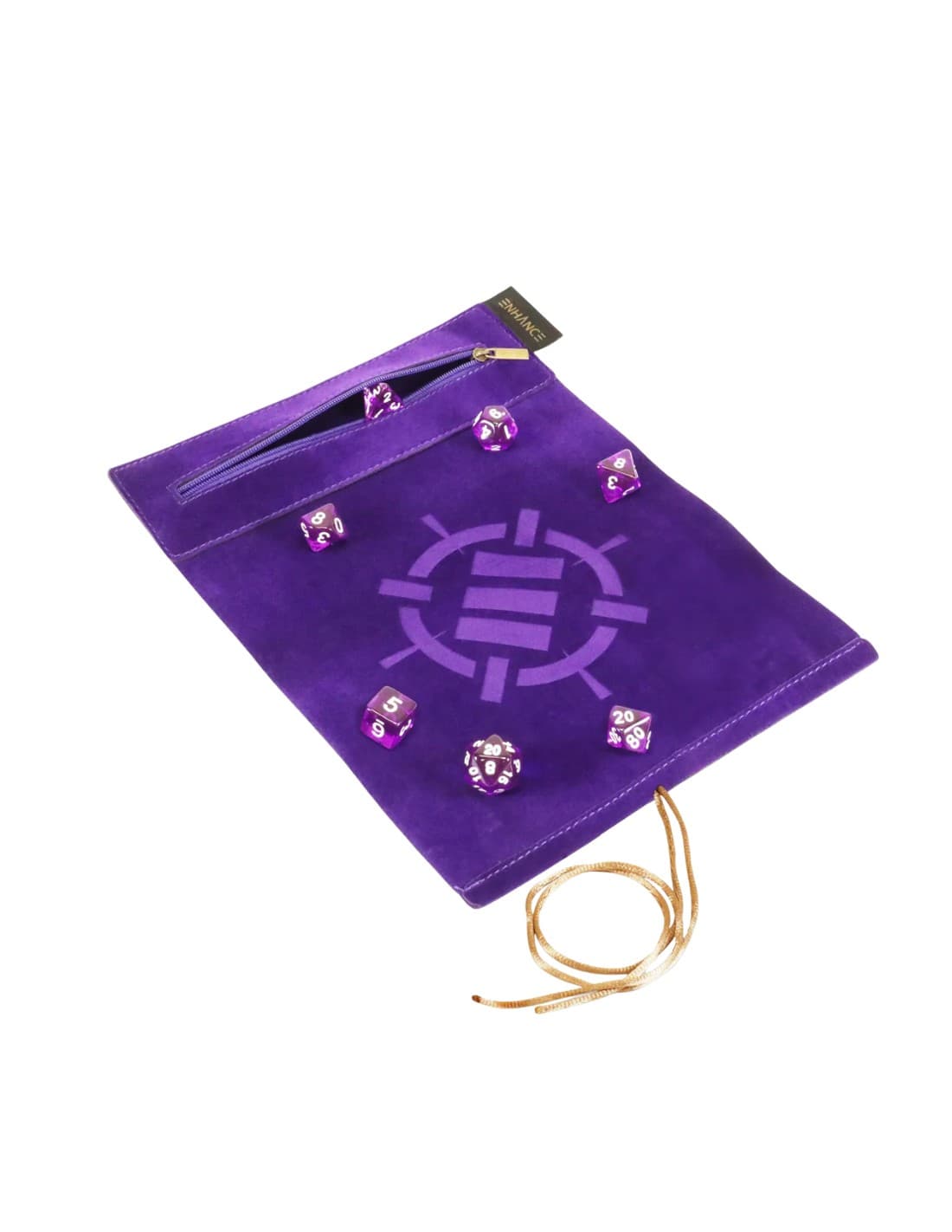 Enhance Tabletop Roll on a Scroll Bag with Dice Purple