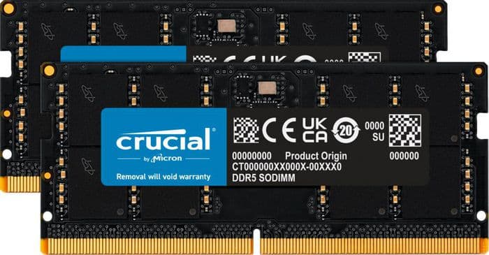 Memória RAM Crucial 64GB DDR5-5600 (2x32GB) Sodimm CL46 (16Gbit) - CT2K32G56C46S5