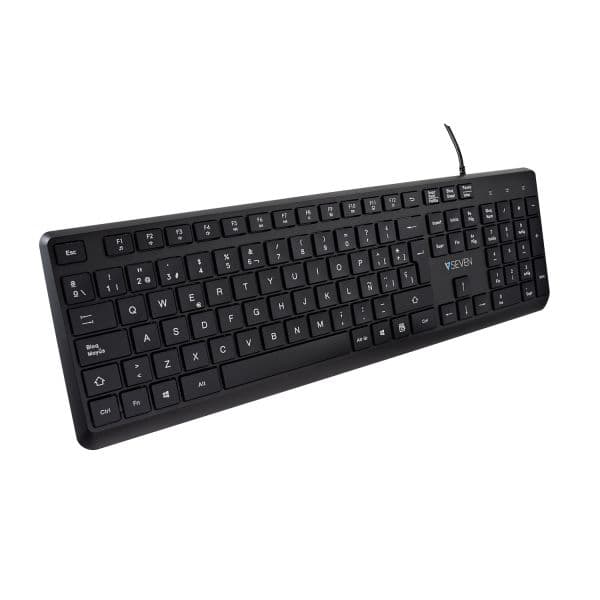 Teclado V7 KU350ES QWERTY Espanhol Preto