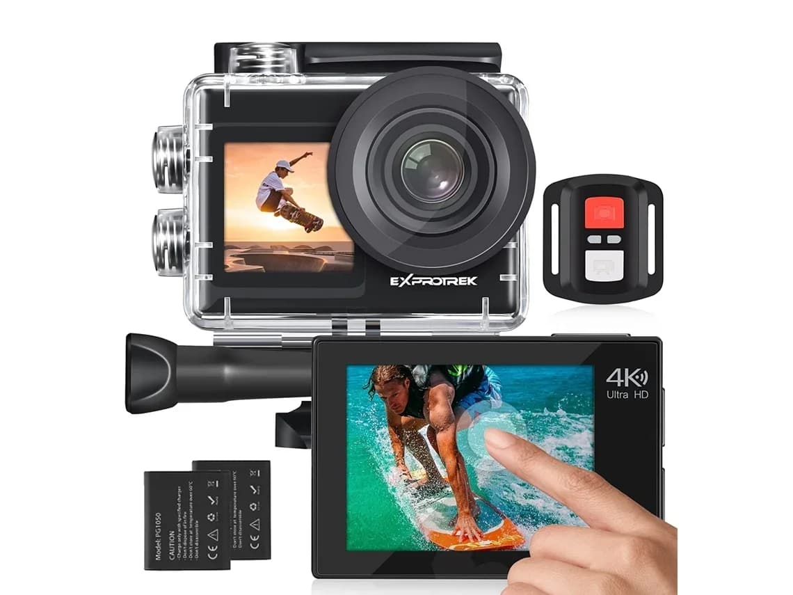 Action Cam Câmara Desportiva Touch Duplo Ecrã + Acessórios 4k 60fps