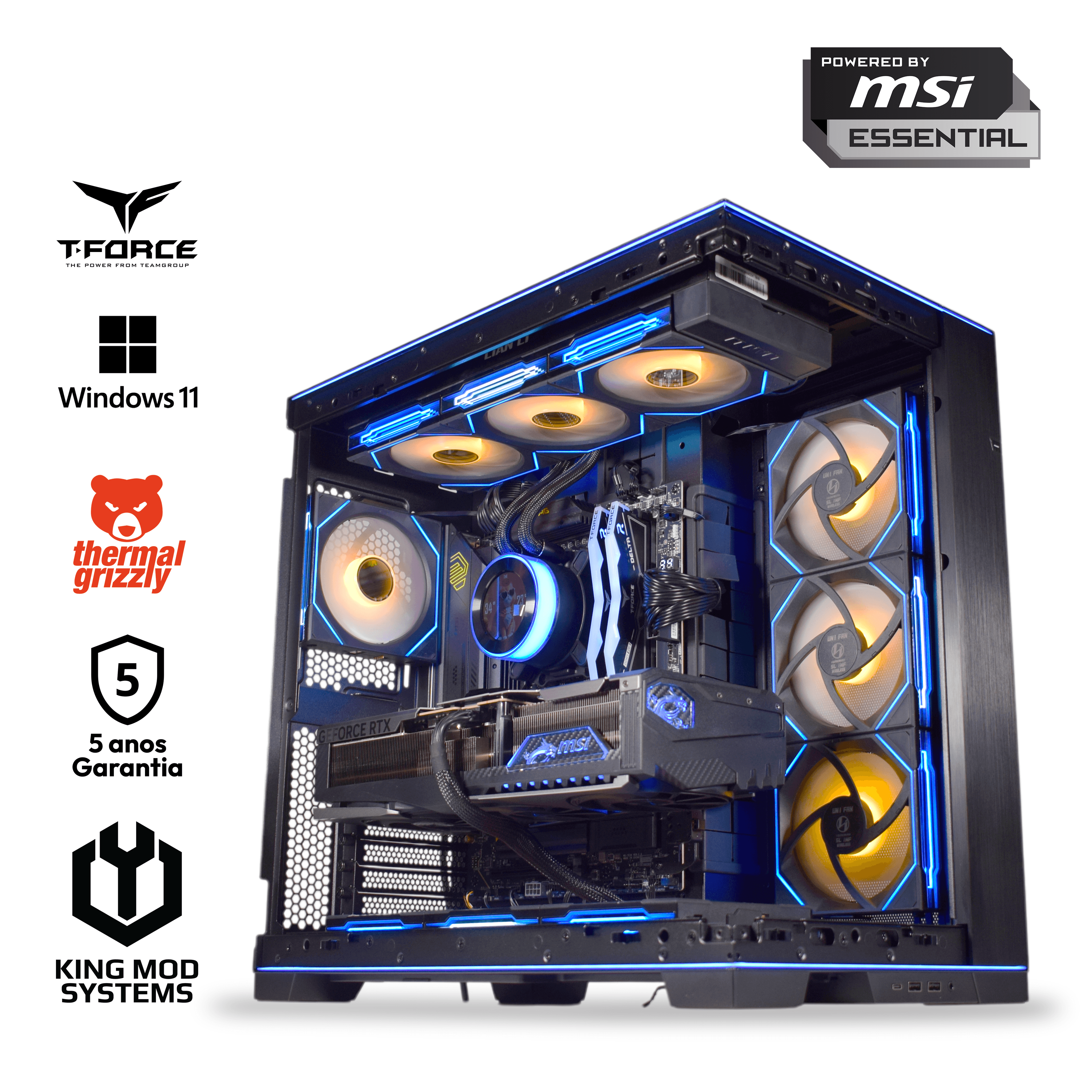 Computador King Mod Gamer-PC Ryzen 7 9850X3D 64GB DDR5 2TB RTX 5090 WiFi W11 V2